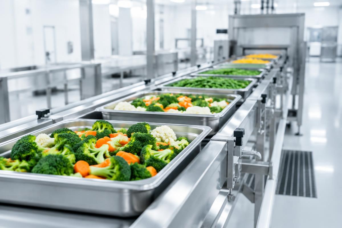 Línea de producción de alimentos en acero inoxidable